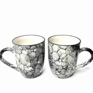Grey Bubble Print Mugs